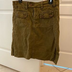 Olive Skirt with 3” zipper sides above knee